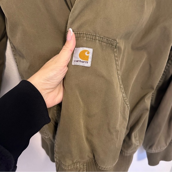 Carhartt Edlin Active Jacket Army Green Color Size M Men’s Full Zip Pickets Hood - Picture 5 of 9